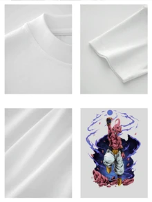 Men's Graphic Tee  Intense Purple Energy Anime Style Print Cool Summer Fashion Casual Short Sleeve Shirt Unique Artwork Design Comfortable Cotton Blend Stylish Outfit For Men. - 白色 - 查看 4