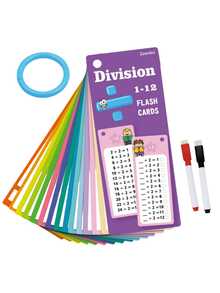 1 Set Math Addition, Subtraction, Multiplication, Division Learning Flashcards, 4 Styles, 15 Cards/Set + 2 Erasable Markers, Math Practice Cards For Arithmetic Drill, Vertical & Horizontal Addition, Subtraction, Multiplication, Division, Multiplication Table Memorization Tool, School Math Training Flashcards, Cognitive Cards To Develop Arithmetic Skills, Great Educational Learning Supplies - Random Color - View 5
