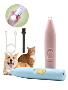 1 Peça Aparador de Patas de Cachorro e Gato com Luz LED, Aparador de Patas para Cães Elétrico, Cortador de Pelo de Animais de Estimação Recarregável de Baixo Ruído, Barbeador de Grooming para Olhos, Rosto e Patas de Gatos, Totalmente À Prova d'Água Cor Aleatória (Exceto Lubrificante de Roda) Cor Aleatória