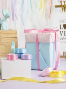 1pc 25 Yards Solid Satin Ribbon, Handmade Fabric Satin Ribbon For Baking, Gift Wrapping, DIY Crafts, Hair Accessories, Wedding Decoration, Sewing, Invitation, Bouquet, Christmas, In Light Champagne Color - Multicolor - View 13