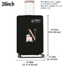 1pc Luggage Cover Non-Woven Suitcase Protector Baggage Dust Cover Suitable For 20-30 Inch Trolley Case Scratch-Resistant Luggage Protector Covers Rose Gold Initial Letter Pattern Travel Accessories Back To School Essentials