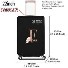 1pc Luggage Cover Non-Woven Suitcase Protector Baggage Dust Cover Suitable For 20-30 Inch Trolley Case Scratch-Resistant Luggage Protector Covers Rose Gold Initial Letter Pattern Travel Accessories Back To School Essentials