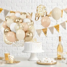 30pcs/Set Nude, Gold And White Balloons Kit, 10/12 Inch Size, Suitable For Wedding Decor, Engagement Ceremony, Birthday Party, Home Decoration, Dance Decor, And Bridal Shower Favors - Multicolor - View 3