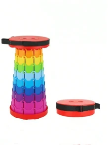 1 Set Outdoor Foldable Table And Chairs, Perfect Choice For Outdoor Activities, Fishing, Picnics, Camping (Random Pattern Color)
