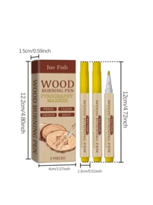 Pluma para pirografía de madera, marcador de marca de material de madera, pluma de dibujo de quemado hecha a mano - Iniciador de fuego de camping al aire libre para diy de madera, tela, pluma de pirografía de quemado de madera - pluma ardiente para trabajar la madera - Ver 10