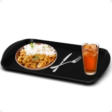 Kit With 12 Rectangular Multipurpose Trays 44x30.7 Cm Resistant Self-Service Fast Food Restaurant - Grey - View 4