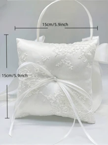 1pc Wedding Ring Bearer Pillow, Lace Fairy Ring Pillow For Wedding Ceremony Party