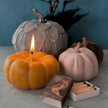 1 pièce Bougies en forme de citrouille de Thanksgiving aux parfums automnaux. Bougies chauffe-plat à la citrouille pour la décoration de la maison. Bougie à la cire artisanale parfumée pour la chambre, la salle de bain ou les fêtes (6 options de couleurs, parfumées)