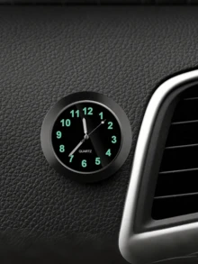 迷你车载时钟，汽车内饰装饰用粘性数字石英钟