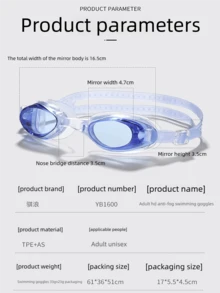 1 件成人游泳镜、泳池用品、高清防水防雾游泳镜、PVC 硅胶游泳镜、沙滩必需品、沙滩配件、泳池浮板 - 彩色 - 查看 2
