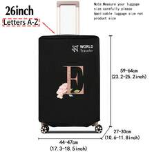 1pc Luggage Cover Non-Woven Suitcase Protector Baggage Dust Cover Suitable For 20-30 Inch Trolley Case Scratch-Resistant Luggage Protector Covers Rose Gold Initial Letter Pattern Travel Accessories Back To School Essentials