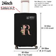1pc Luggage Cover Non-Woven Suitcase Protector Baggage Dust Cover Suitable For 20-30 Inch Trolley Case Scratch-Resistant Luggage Protector Covers Rose Gold Initial Letter Pattern Travel Accessories Back To School Essentials