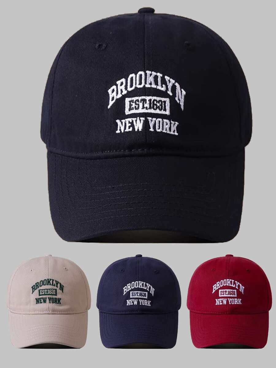 1 件 BROOKLYN EST 1631 NEW YORK 刺绣棒球帽，男女同款帽子，经典休闲时尚复古柔软吸汗带可调节尺寸轻质防晒防紫外线多功能太阳帽，适合户外运动、日常穿着、派对度假，是送给朋友的完美礼物