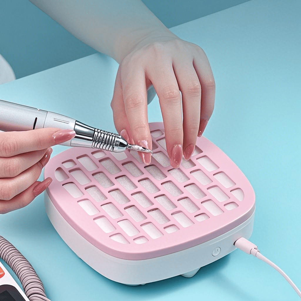 Colector de polvo de uñas, colector de polvo de uñas para uñas acrílicas, ventilador de polvo de uñas limpiador de uñas para manicura - Aspiradora de uñas Limpiador de polvo potente y de bajo ruido