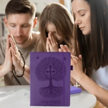 Diario de estudio bíblico para mujeres y hombres, diario de oración cuaderno con cruz, cuaderno de notas de la iglesia para tomar notas y reflexión - Cuaderno de estudio bíblico guiado, suministros de estudio bíblico, regalos religiosos basados en la fe y suministros de estudio bíblico - Multicolor - Ver 7