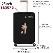 1pc Luggage Cover Non-Woven Suitcase Protector Baggage Dust Cover Suitable For 20-30 Inch Trolley Case Scratch-Resistant Luggage Protector Covers Rose Gold Initial Letter Pattern Travel Accessories Back To School Essentials