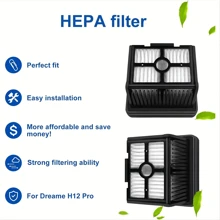 قطع غيار إضافية لمكنسة Dreame H12 Pro/ H12 الجافة والرطبة، طقم اكسسوارات يشمل 2 فرشاة دوارة + 3 فلاتر + 1 فرشاة تنظيف