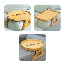 1pc Bamboo Foldable Sofa Armrest Tray, Clip-On Sofa Side Table, Portable Small Spaces Side Table - No Assembly Required, Ideal For Home Entertainment, Home Decor ,Rome Decor And Birthday Gifts