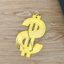 1pc Dollar Sign Electroplated Decor, Desktop Ornament & Hanging Accessory For Christmas Tree, Happy New Year, Financial Offices, Bars, Studios, Modern Spaces, Gold Money Wall Decor, Brilliant Gold Effect, Perfect Room Decoration