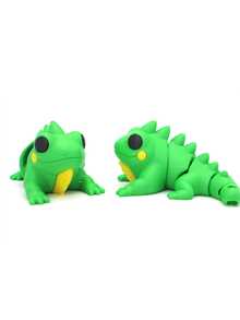 Green Lizard Movable Joints, Stress Relief Fun Toy [No Keychain] - Multicolor - View 8