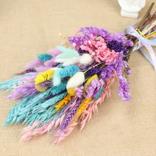 Ramo de 17,7 pulgadas/1 manojo de hierba pampa de estilo bohemio y colorida - Flores secas y artificiales, adecuado para decoración del hogar, baño, boda y diseño de mesas DIY, regalos de cumpleaños, graduación, decoración de otoño