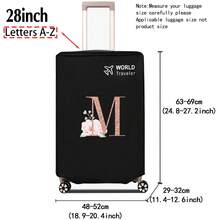 1pc Luggage Cover Non-Woven Suitcase Protector Baggage Dust Cover Suitable For 20-30 Inch Trolley Case Scratch-Resistant Luggage Protector Covers Rose Gold Initial Letter Pattern Travel Accessories Back To School Essentials