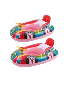 Swimming Pool Float, Cute Car Design Inflatable Summer Beach Floatie Boat Swim Tube Ring With Handles Seat Pool Lake Air Bed Floating Mattress Raft Lounge
