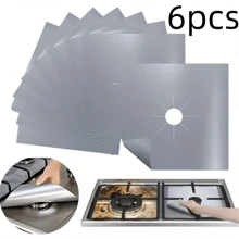 6pcs Reusable Gas Stove Burner Covers, 0.12mm Thick, Non-Stick, Easy To Clean Kitchen Cooking Pad Household Supplies