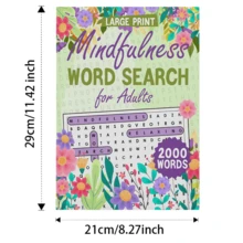 120 Pages Large Print Mindfulness Word Search Puzzles With Floral Borders – Calming 2000+ Words, Positive Affirmations & Solutions | Stress-Relief Activity Book For Adults, Seniors & Anxiety Management