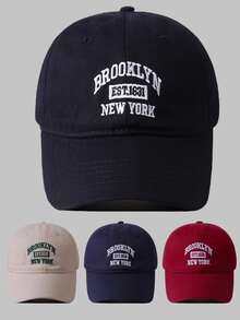 1 件 BROOKLYN EST 1631 NEW YORK 刺绣棒球帽，男女同款帽子，经典休闲时尚复古柔软吸汗带可调节尺寸轻质防晒防紫外线多功能太阳帽，适合户外运动、日常穿着、派对度假，是送给朋友的完美礼物