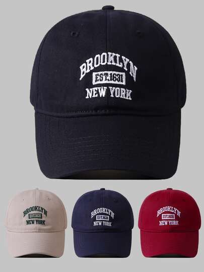 1 件 BROOKLYN EST 1631 NEW YORK 刺绣棒球帽，男女同款帽子，经典休闲时尚复古柔软吸汗带可调节尺寸轻质防晒防紫外线多功能太阳帽，适合户外运动、日常穿着、派对度假，是送给朋友的完美礼物