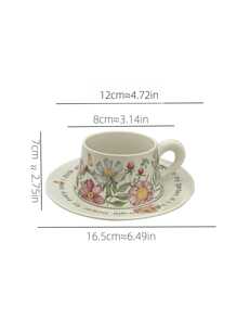 1set Small Blue Cup And Saucer, European Style Ceramic Coffee Cup Set High-Grade Simple English Afternoon Tea Set, Suitable For Restaurants, Cafes, Living Rooms And Parties.