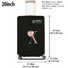 1pc Luggage Cover Non-Woven Suitcase Protector Baggage Dust Cover Suitable For 20-30 Inch Trolley Case Scratch-Resistant Luggage Protector Covers Rose Gold Initial Letter Pattern Travel Accessories Back To School Essentials