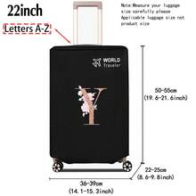 1pc Luggage Cover Non-Woven Suitcase Protector Baggage Dust Cover Suitable For 20-30 Inch Trolley Case Scratch-Resistant Luggage Protector Covers Rose Gold Initial Letter Pattern Travel Accessories Back To School Essentials