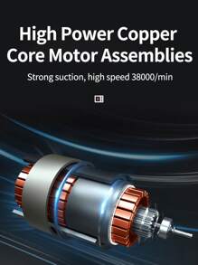 RAF 1 Pc Cordless Handheld Vacuum Cleaner, 6kPa Cyclonic Suction Cordless Car Vacuum Cleaner, Rechargeable High-Power Vacuum For Car/Office/Home