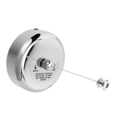 1根可伸缩晾衣绳，可调节尼龙绳，镀铬表面，长度9.2英尺（2.8米），适用于浴室、洗衣房、酒店、室内外晾晒。