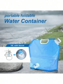 5L/10L 露營水袋 便攜折疊水桶 大容量水容器 附閥門 可折疊水桶，適合戶外露營、野餐與燒烤 - 彩色 - 查看 10