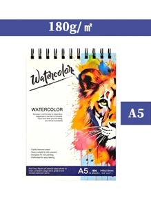 1 كتاب رسم بألوان مائية سميك عالي الجودة مجلد بغلاف حلزوني A3/A4/A5 يحتوي على 24 ورقة (88 رطل/180 جرام/م2) كتب ألوان مائية سميكة خاصة بالطلاب المبتدئين، كتب رسم وتلوين بالألوان المائية للرسم اليدوي، كتب رسم وتلوين للطلاب، ورق رسم وتلوين فني