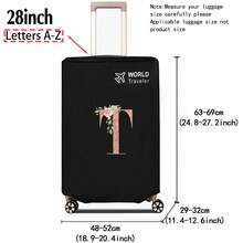 1pc Luggage Cover Non-Woven Suitcase Protector Baggage Dust Cover Suitable For 20-30 Inch Trolley Case Scratch-Resistant Luggage Protector Covers Rose Gold Initial Letter Pattern Travel Accessories Back To School Essentials