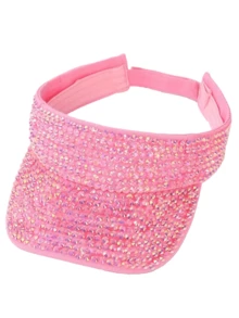 1pc Women's Wide Brim Rhinestone Embellished Adjustable Snapback Hat, High Quality, Shiny Diamonds, Unisex, Suitable For Travel, Vacation, Daily Use, Summer