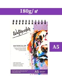 1 كتاب رسم بألوان مائية سميك عالي الجودة مجلد بغلاف حلزوني A3/A4/A5 يحتوي على 24 ورقة (88 رطل/180 جرام/م2) كتب ألوان مائية سميكة خاصة بالطلاب المبتدئين، كتب رسم وتلوين بالألوان المائية للرسم اليدوي، كتب رسم وتلوين للطلاب، ورق رسم وتلوين فني