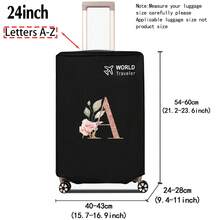 1pc Luggage Cover Non-Woven Suitcase Protector Baggage Dust Cover Suitable For 20-30 Inch Trolley Case Scratch-Resistant Luggage Protector Covers Rose Gold Initial Letter Pattern Travel Accessories Back To School Essentials
