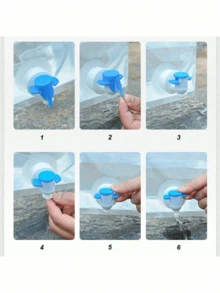 5L/10L 露營水袋 便攜折疊水桶 大容量水容器 附閥門 可折疊水桶，適合戶外露營、野餐與燒烤 - 彩色 - 查看 4