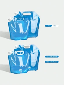 5L/10L 露營水袋 便攜折疊水桶 大容量水容器 附閥門 可折疊水桶，適合戶外露營、野餐與燒烤 - 彩色 - 查看 6