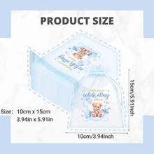 10 piezas/20 piezas Bolsas de regalo para baby shower, bolsas de gasa transparentes de 4x6 pulgadas, azul/rosa para niño/Girl, pequeñas bolsas transparentes en bulk para fiestas de babys showers Rev Gender de género, pouches para almacenamiento de joyas, bolsos con cordón para fiesta de dulces