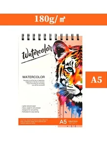 1 كتاب رسم بألوان مائية سميك عالي الجودة مجلد بغلاف حلزوني A3/A4/A5 يحتوي على 24 ورقة (88 رطل/180 جرام/م2) كتب ألوان مائية سميكة خاصة بالطلاب المبتدئين، كتب رسم وتلوين بالألوان المائية للرسم اليدوي، كتب رسم وتلوين للطلاب، ورق رسم وتلوين فني