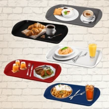 Kit With 12 Rectangular Multipurpose Trays 44x30.7 Cm Resistant Self-Service Fast Food Restaurant - Negro - Ver 7