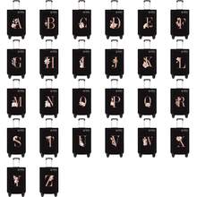 1pc Luggage Cover Non-Woven Suitcase Protector Baggage Dust Cover Suitable For 20-30 Inch Trolley Case Scratch-Resistant Luggage Protector Covers Rose Gold Initial Letter Pattern Travel Accessories Back To School Essentials