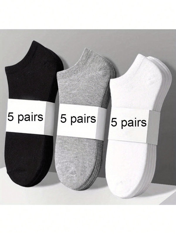 5 paires de chaussettes unisexes minimalistes de couleur unie, douces et légères, coupe basse. Convient pour les collants et les bas pour femmes