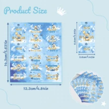 30pcs/5sheets Candy Packaging Paper For Baby Bath, Shower Mini Candy Cane, Chocolate Bar Label Stickers, Suitable For Boys Girls Kids, Decor For Baby Bath, Birthday Party (5sheets/30pcs) - Color - View 2